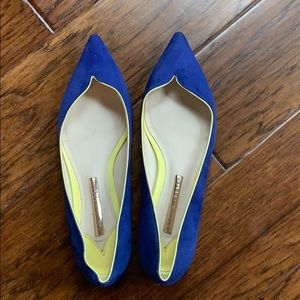 Sophia Webster cobalt blue suede flat
